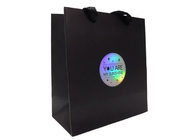 Printed Luxury Blue Paper Carrier Bags Garment Packaging With Hologram Logo