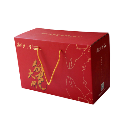 ซื้อ กระดาษลูกฟูกรีไซเคิลแบบกำหนดเอง บรรจุภัณฑ์กล่องอาหารพร้อมเชือกหูหิ้ว online manufacture