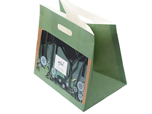 ซื้อ ถุงอาหารกลางวันกระดาษสีพิมพ์แบบกำหนดเองพร้อมโรงงานจับไดคัท online manufacture