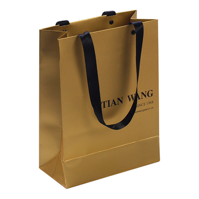 ซื้อ กระเป๋านาฬิกากระดาษสีทองแบบกำหนดเองระดับไฮเอนด์การพิมพ์โลโก้เชือกริบบิ้นซาติน online manufacture