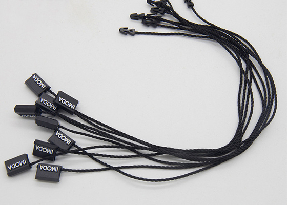 ซื้อ โลโก้ฟอยล์สีขาวแบบกำหนดเอง แท็กพลาสติกสีดำ ป้ายแขวนพลาสติกขนาดเล็ก สตริงปลายเดี่ยว online manufacture