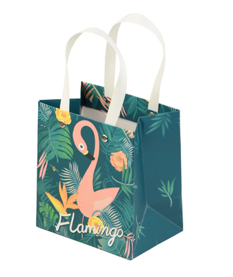 ซื้อ กระเป๋าใส่กระดาษสีพิมพ์ลาย บรรจุภัณฑ์กระเป๋า หมุดย้ำ ที่จับกระดาษแบน online manufacture