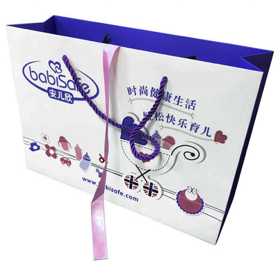 ซื้อ กระเป๋าพกพากระดาษสีขาวหรูหราแบบกำหนดเองพร้อมผู้ผลิตการพิมพ์งานศิลปะ online manufacture