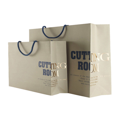 ซื้อ ถุงสินค้ากระดาษสีน้ำตาลรีไซเคิลแบบกำหนดเองขายส่งพร้อมโลโก้ฟอยล์สีทอง online manufacture