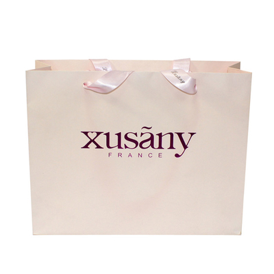 ซื้อ ถุงหิ้วยูโรกระดาษพิมพ์หรูหราแบบกำหนดเองส่งเสริมการขายพร้อมโลโก้ฟอยล์สีม่วง online manufacture