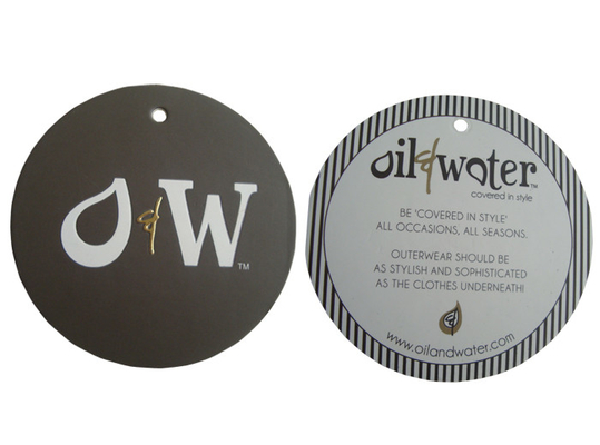 ซื้อ แท็กกระดาษการ์ดกลมพิมพ์แบบกำหนดเองเคลือบด้านนูนโลโก้ฟอยล์สีทอง online manufacture