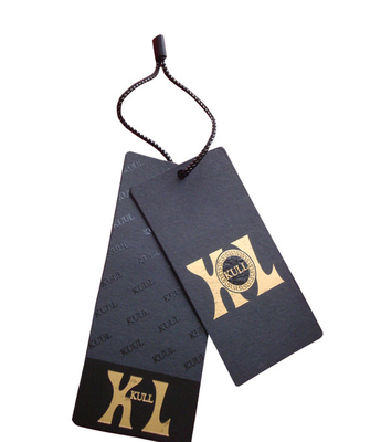 ซื้อ ป้ายเสื้อผ้าพิมพ์แบบกำหนดเองป้ายแขวนกระดาษเคลือบ UV ปั๊มฟอยล์สีทองโลโก้ online manufacture