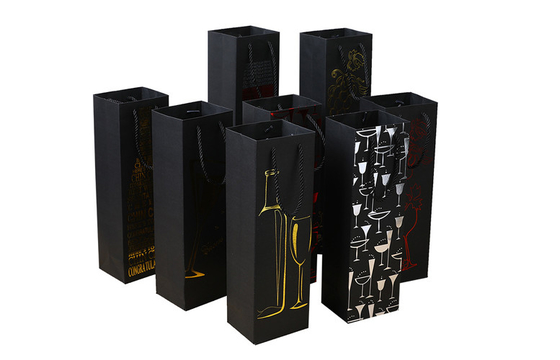ซื้อ ผู้ผลิตขายส่งบรรจุภัณฑ์ถุงเหล้าไวน์กระดาษหนาพิมพ์แบบกำหนดเอง online manufacture