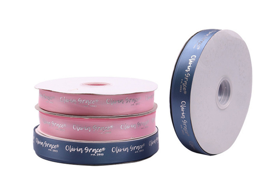 ซื้อ ปั๊มร้อนเงินพิมพ์ซาตินริบบิ้น 1000 หลาพร้อมพิมพ์โลโก้ที่กำหนดเอง online manufacture