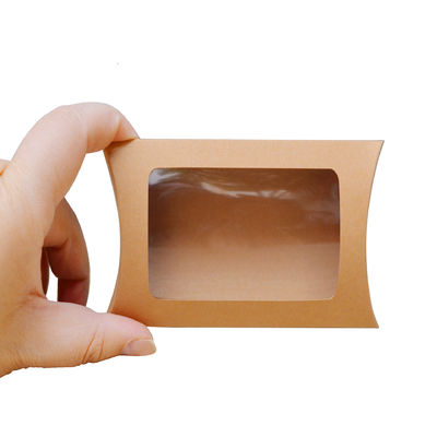 ราคาดี กล่องหมอนกระดาษคราฟท์พิมพ์ลายแบบกำหนดเองพร้อมหน้าต่าง – บรรจุภัณฑ์เป็นมิตรกับสิ่งแวดล้อมสำหรับของขวัญและร้านค้าปลีก ออนไลน์