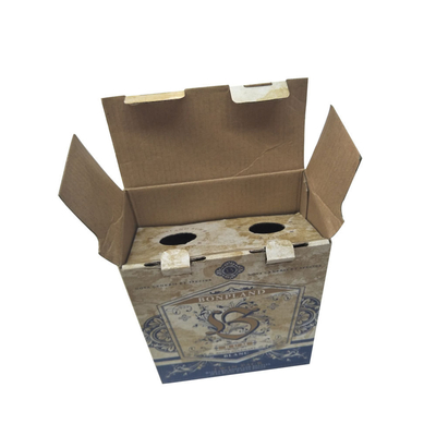 ราคาดี พิมพ์กระดาษลูกฟูกผนังเดี่ยว Tuck Top Auto Bottom Box Twin Bottles Package ออนไลน์