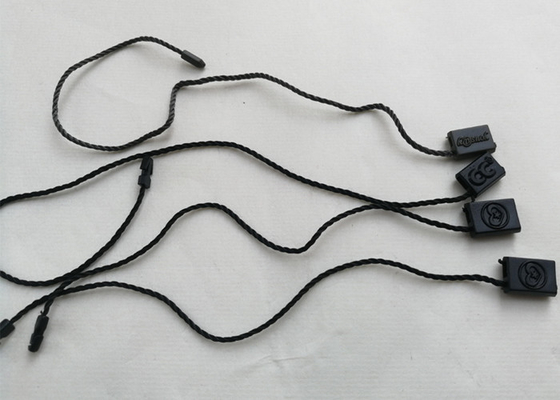 ราคาดี สั่งซื้อแท็กผูกพลาสติกสีดำเป็นมิตรกับสิ่งแวดล้อมโลโก้ Emboss Single End String ออนไลน์